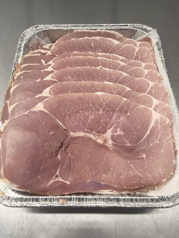 Boneless Cooked Country Ham Sliced in Pan