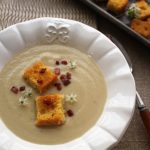 ham and cornbread croutons