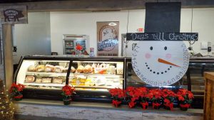 Picture of Browning's deli counter with countdown to Christmas